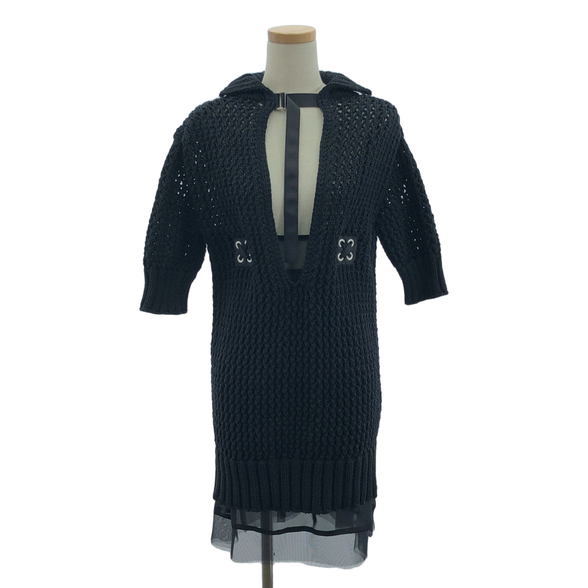 薩卡伊 |分層短袖連身裙 | 1 |黑色 |女性的