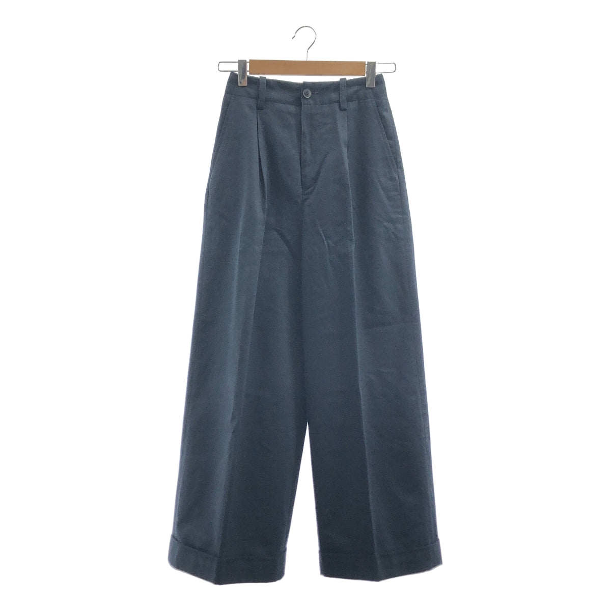【미품】 Plage / 플라주 | Organic / 탁 와이드 슬랙스 팬츠 | 34 | 네이비 | 여성