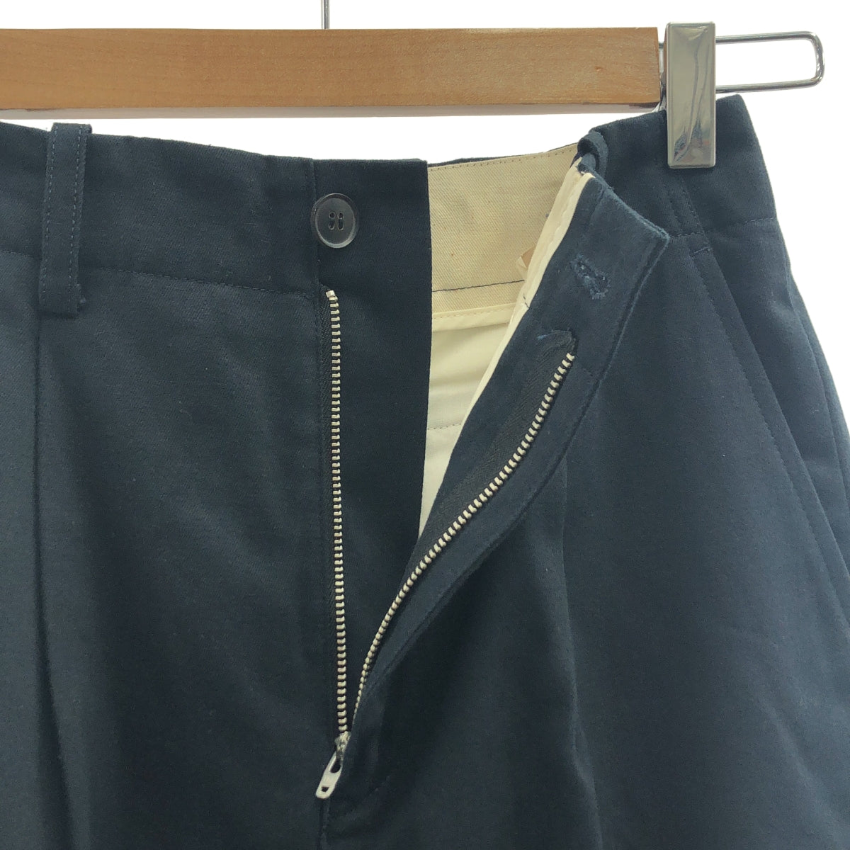 【미품】 Plage / 플라주 | Organic / 탁 와이드 슬랙스 팬츠 | 34 | 네이비 | 여성