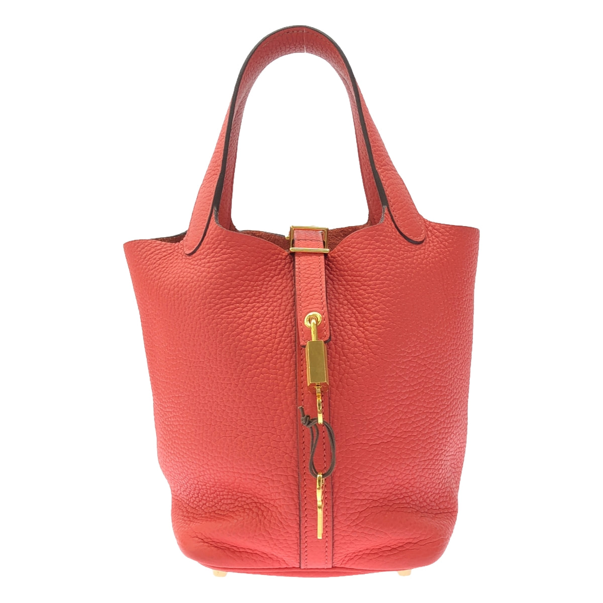 [Good Condition] HERMES | Picotin Lock PM Taurillon Clemence Leather Handbag | Rouge Garance | Women's