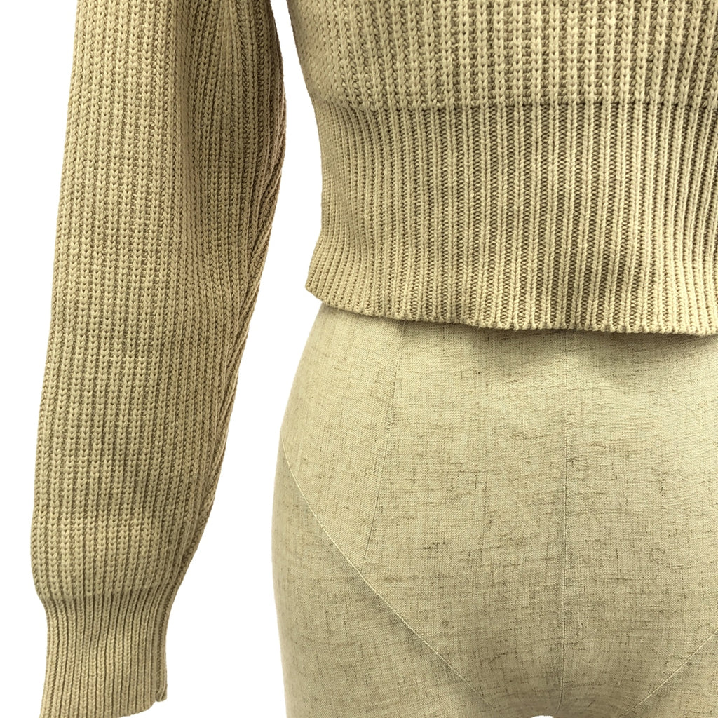 JACQUEMUS / ジャックムス | ハーフジップ クロップド ニット | S | ベージュ | レディース