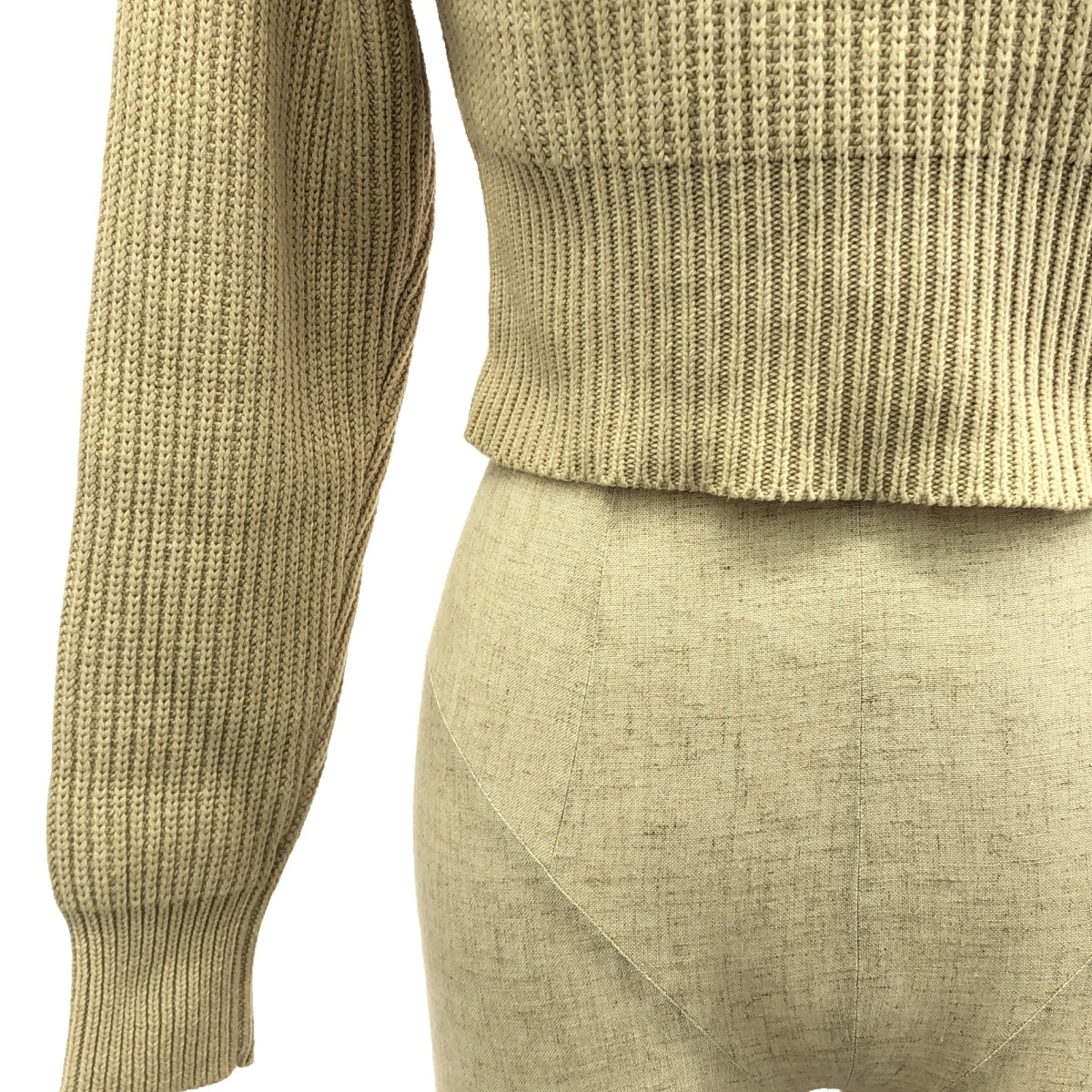 JACQUEMUS / ジャックムス | ハーフジップ クロップド ニット | S | ベージュ | レディース