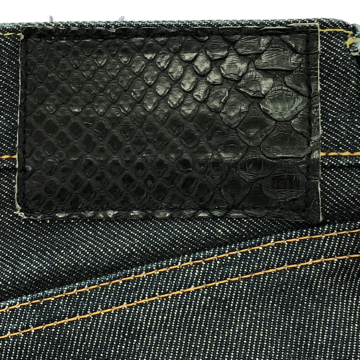 visvim | 皮革貼片牛仔布鑲邊褲 | 32 | 靛藍 | 男款