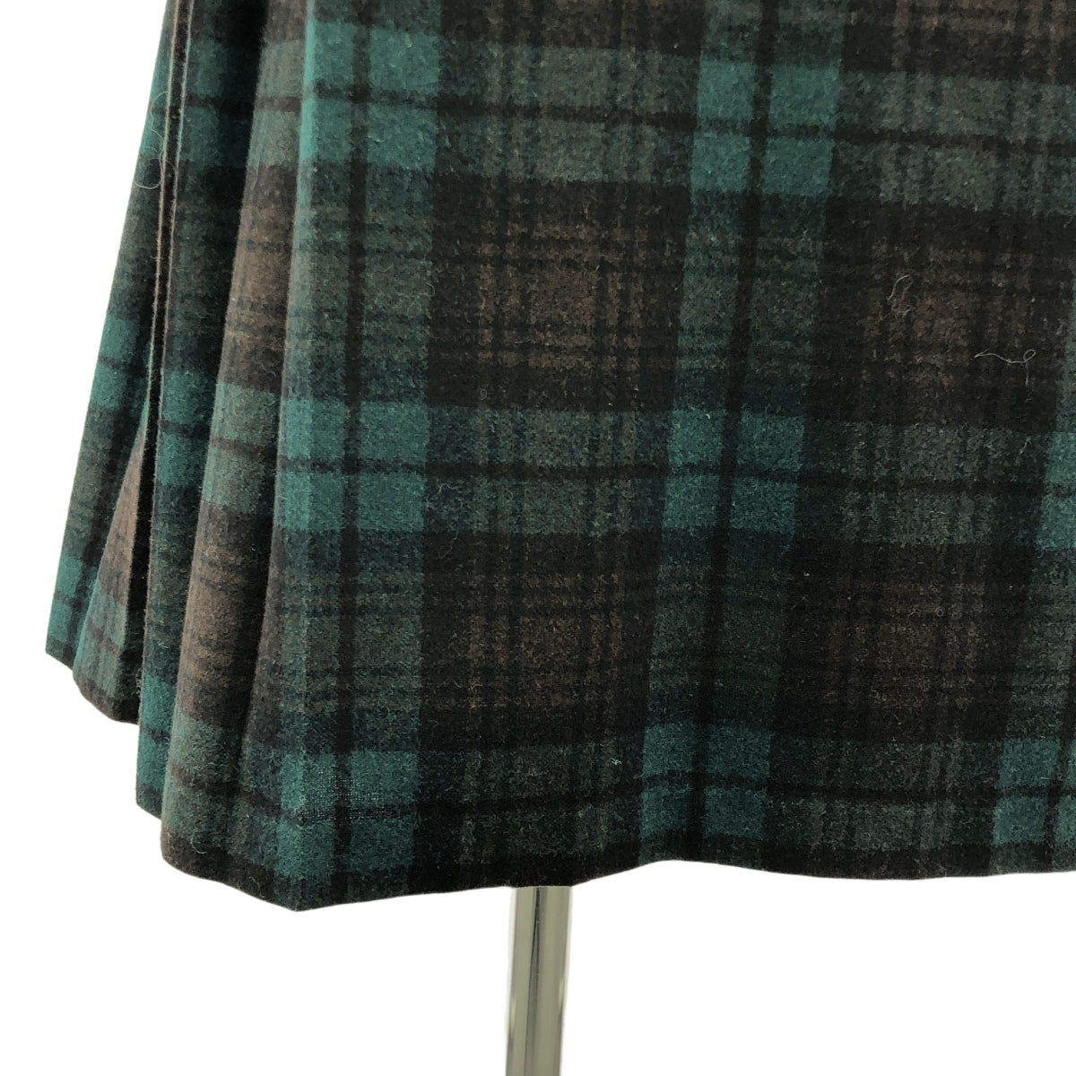 極美品【O'NEIL OF DUBLIN】チェック プリーツスカート グリーン O'NEIL OF DUBLIN / オニールオブダブリン | ウール チェック
