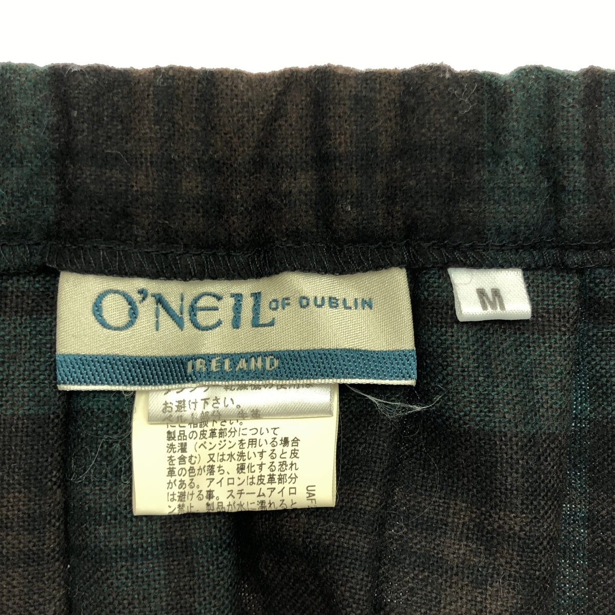 O'NEIL OF DUBLIN / オニールオブダブリン | ウール チェック ラップ プリーツスカート | 38 | グリーン/ブラウン/ブラック | レディース
