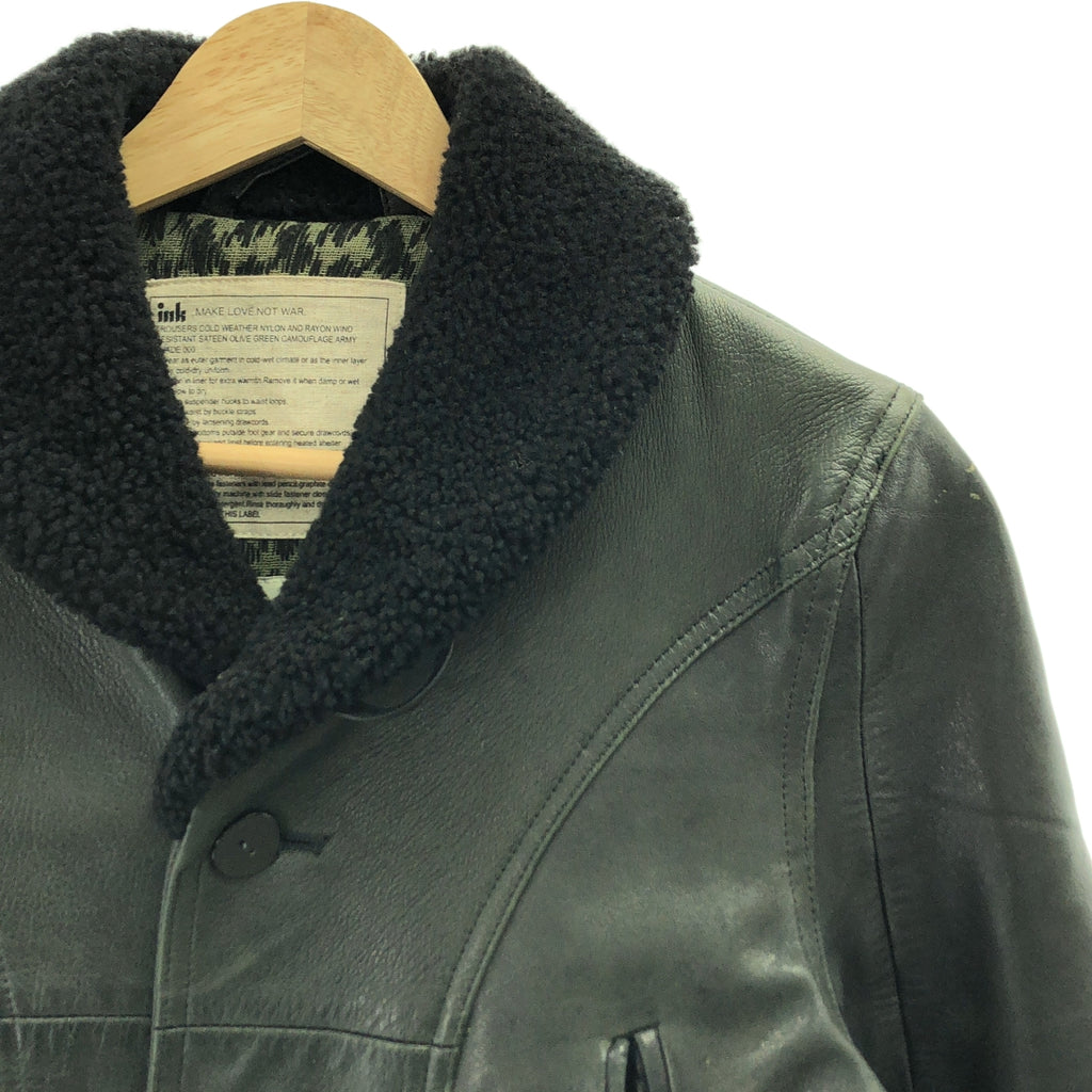 ink  / インク | ボア ショールカラー レザージャケット | ブラック | メンズ