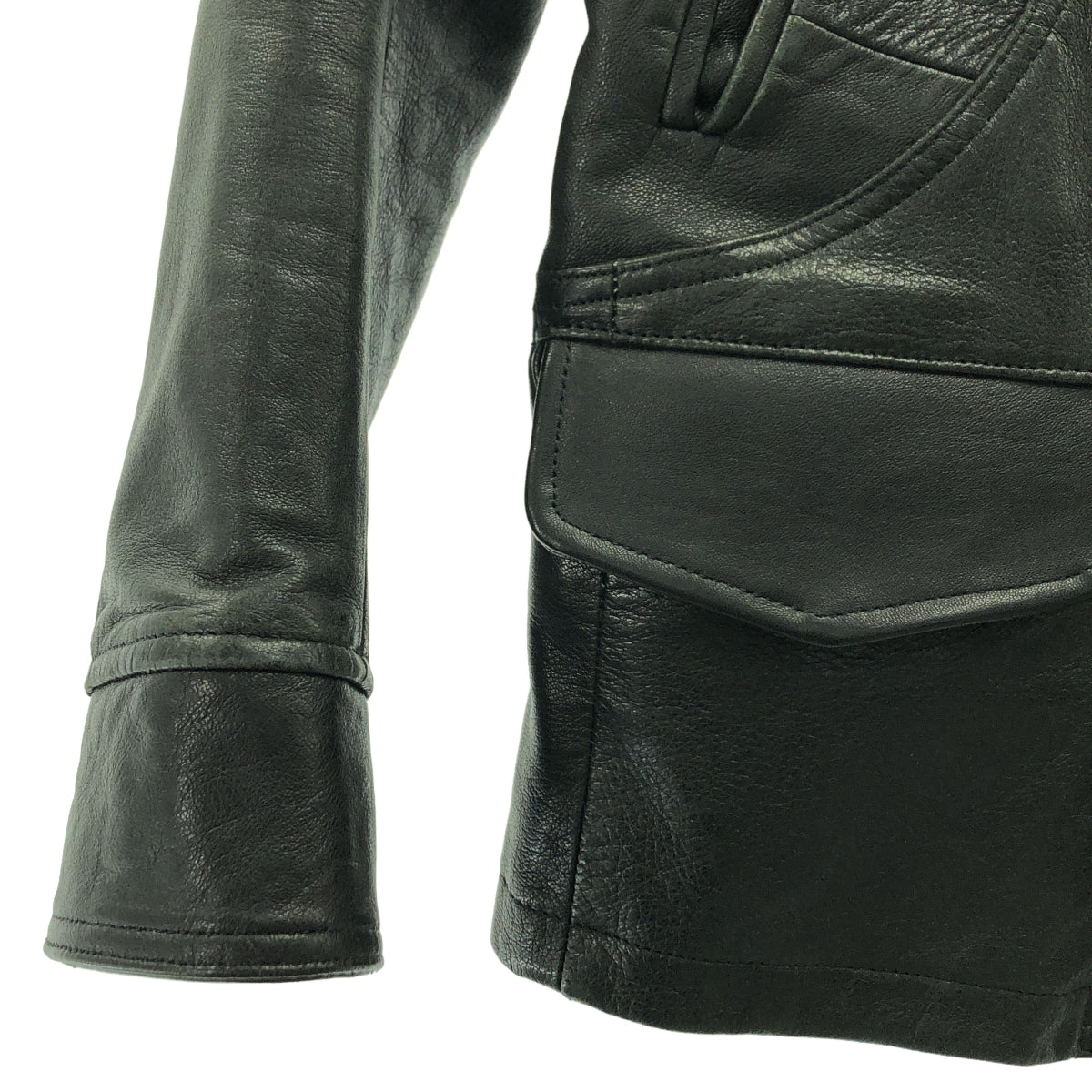 ink  / インク | ボア ショールカラー レザージャケット | ブラック | メンズ