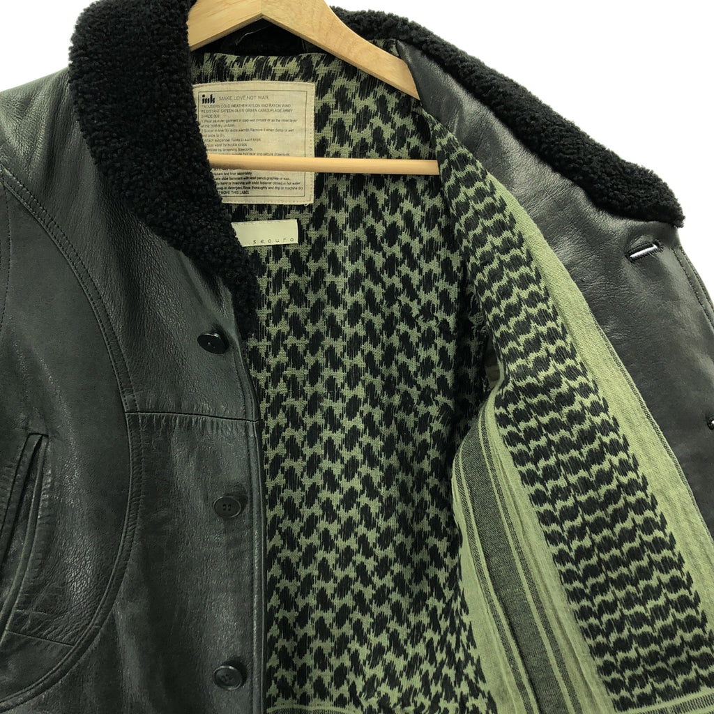 ink  / インク | ボア ショールカラー レザージャケット | ブラック | メンズ