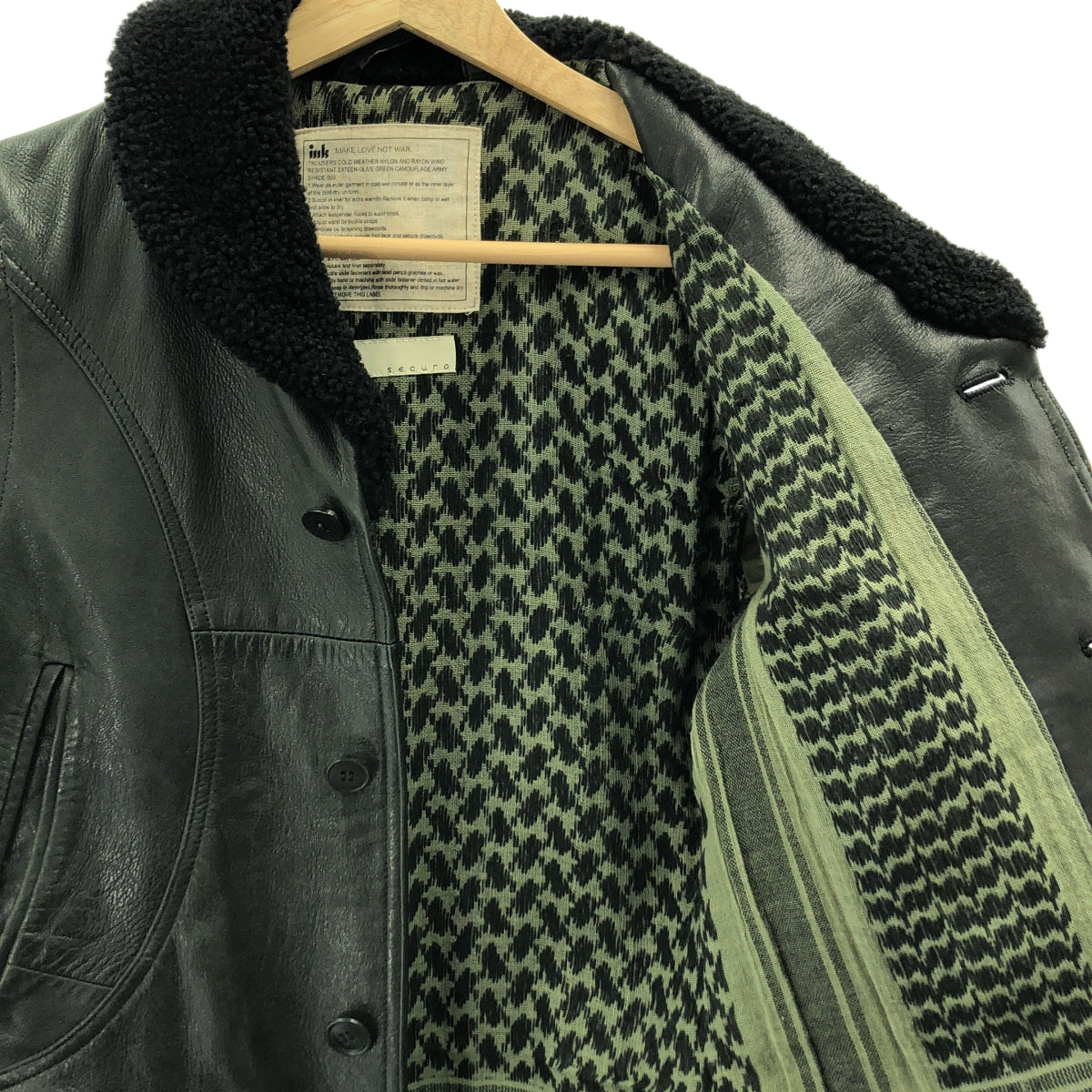 ink  / インク | ボア ショールカラー レザージャケット | ブラック | メンズ