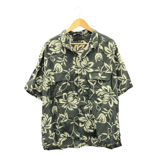 【美品】  NIGEL CABOURN / ナイジェルケーボン | ALOHA SHIRT / レーヨン 総柄 オープンカラー アロハシャツ | 52 | グレー系 | メンズ