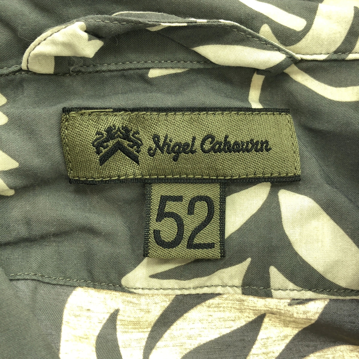 【美品】  NIGEL CABOURN / ナイジェルケーボン | ALOHA SHIRT / レーヨン 総柄 オープンカラー アロハシャツ | 52 | グレー系 | メンズ