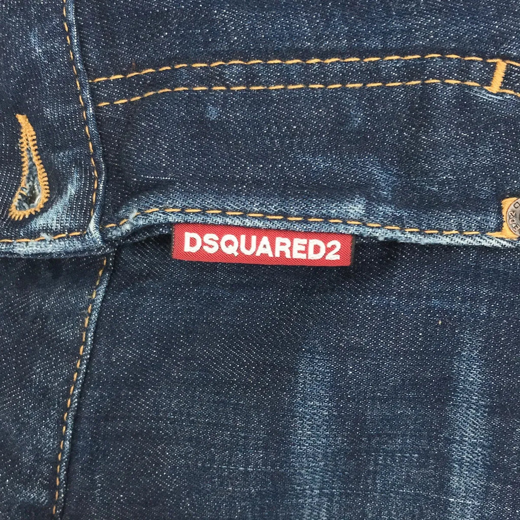 DSQUARED2 / ディースクエアード | ダメージ加工 テーパードデニムパンツ | 36 | インディゴ | レディース