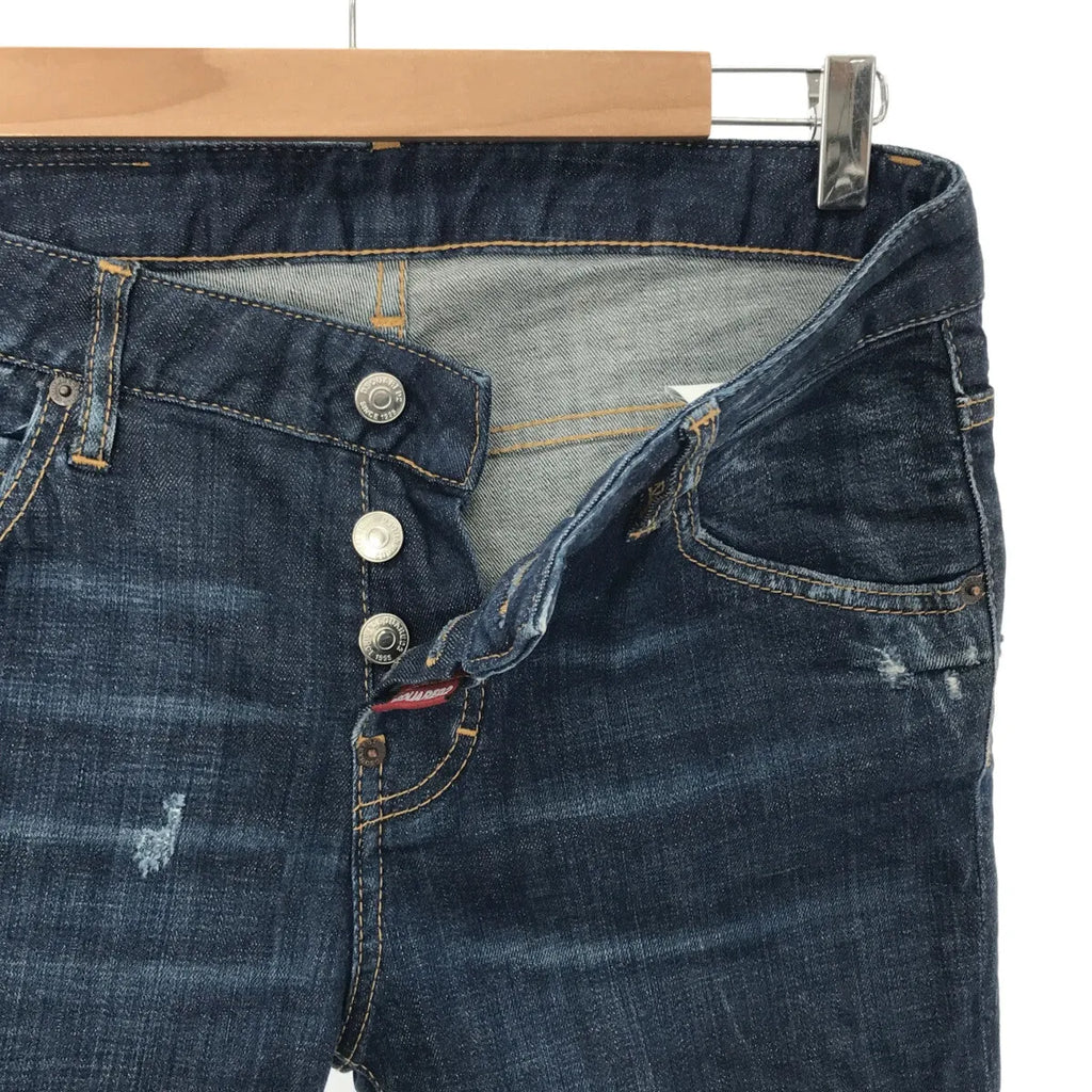 DSQUARED2 / ディースクエアード | ダメージ加工 テーパードデニムパンツ | 36 | インディゴ | レディース