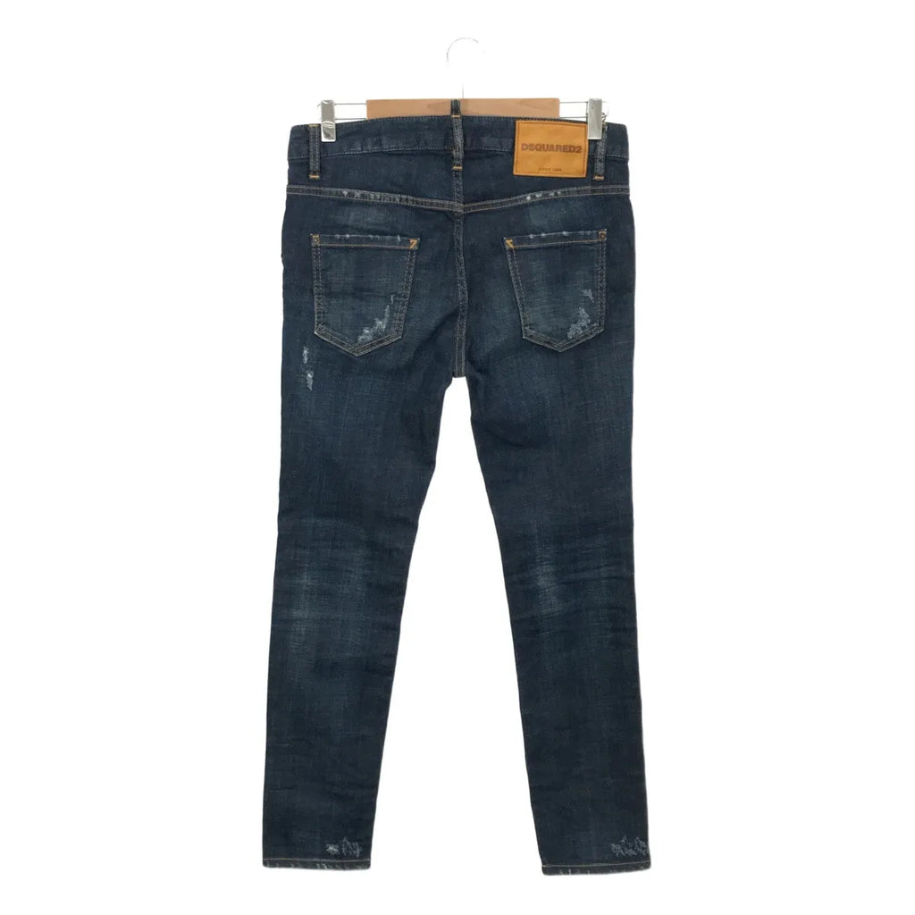 DSQUARED2 / ディースクエアード | ダメージ加工 テーパードデニムパンツ | 36 | インディゴ | レディース
