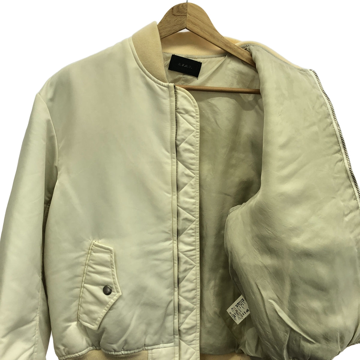 GVGV / 지비지비 | LACE UP MA-1 BLOUSON 블루존 재킷 | 34 | 화이트 | 여성