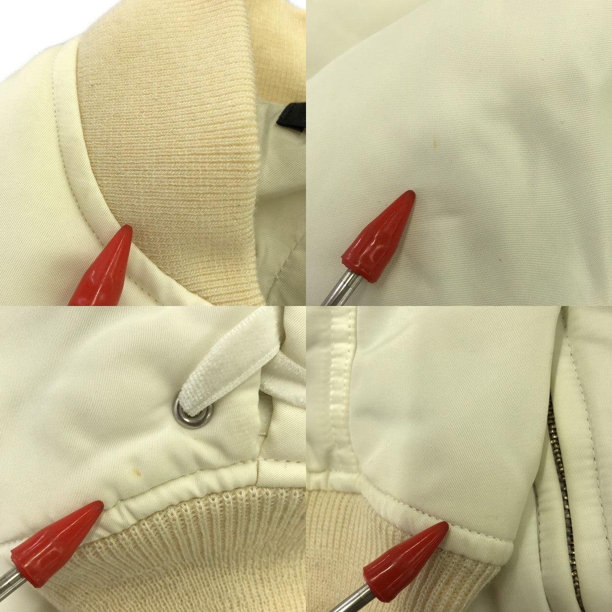 GVGV / 지비지비 | LACE UP MA-1 BLOUSON 블루존 재킷 | 34 | 화이트 | 여성