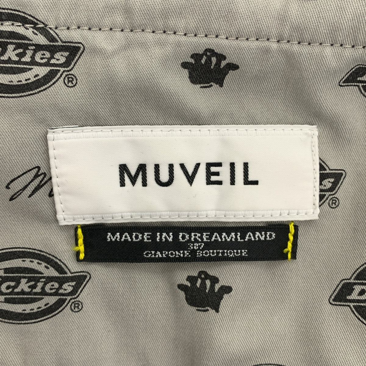 MUVEIL / 뮤베일 | × Dickies / 디키즈 레이스 장식 블랙 데님 와이드 팬츠 | 40 |