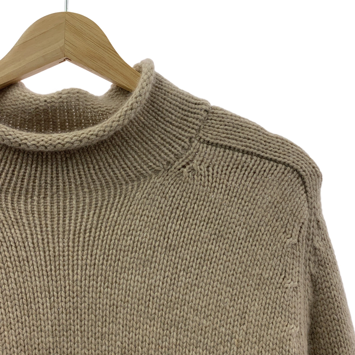【미품】 MAATEE &amp; SONS / 마티 &amp; 샌즈 | ROLLNECK P / O SWEATER 캐시미어 롤 넥 풀오버 니트 | 2 | 베이지 | 남성