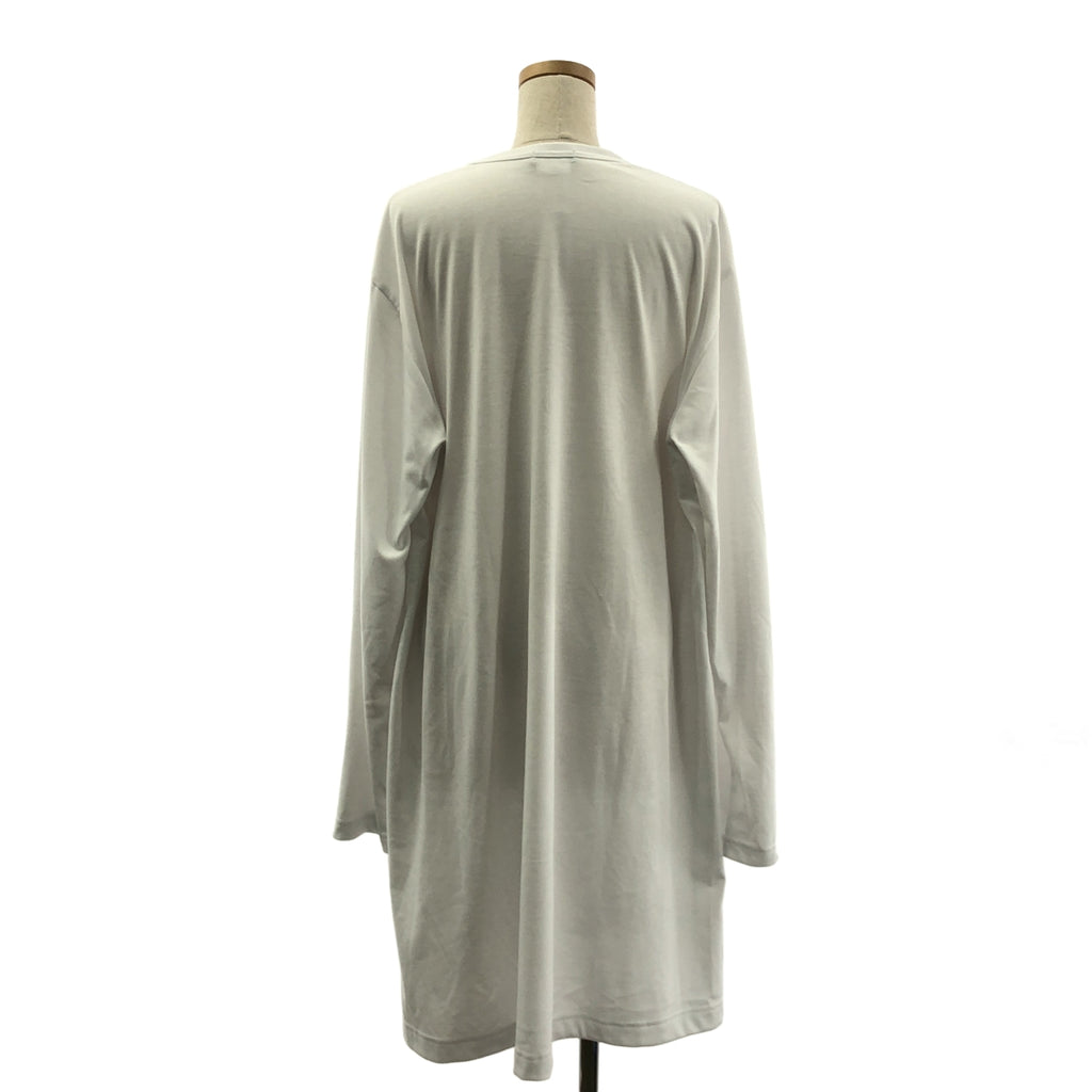 【미품】 COMME des GARCONS HOMME PLUS / 콤데 갤슨 옴플루스 | 2024SS | 폴리 에스테르 로고 프린트 립 패치 롱 컷 톱 | L | 화이트 | 남성