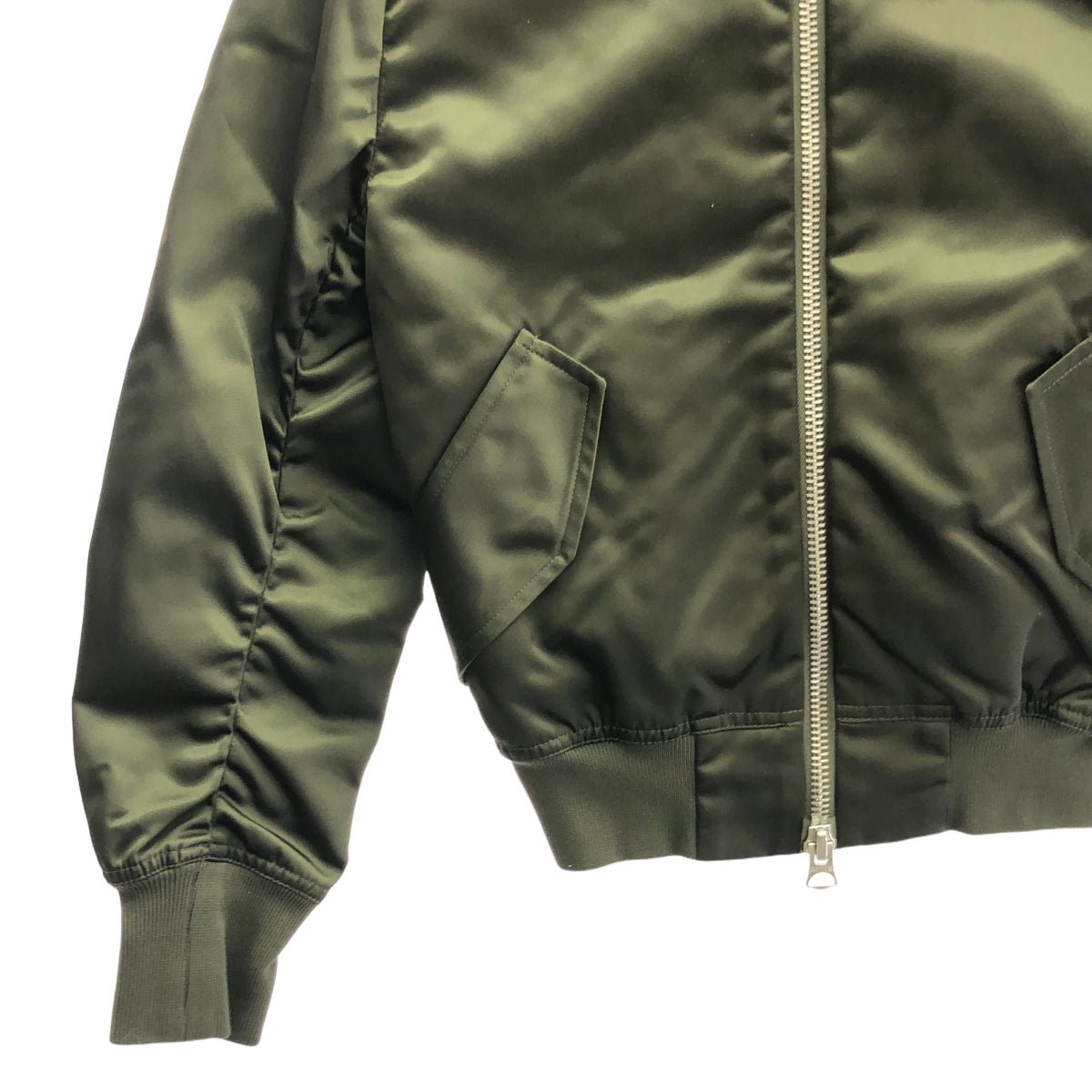 Acne Studios / アクネストゥディオズ | ENCORE SHINE ナイロン ボンバー ジャケット | 34 | ダークグリーン | レディース