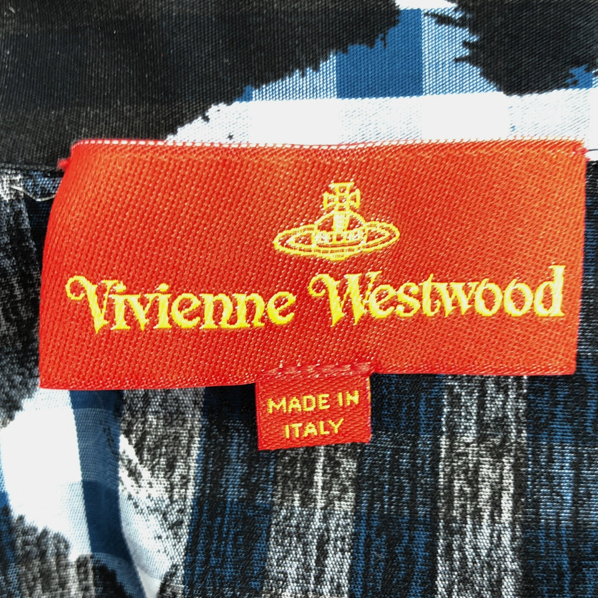 【美品】  VIVIENNE WESTWOOD RED LABEL / ヴィヴィアンウエストウッドレッドレーベル | Plaid Love Shirt チェック オーバープリント ラブシャツ | 38 | ブラック / ブルー / ホワイト | レディース
