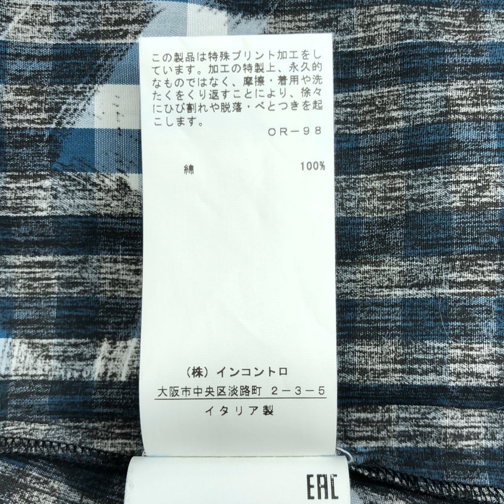 【美品】  VIVIENNE WESTWOOD RED LABEL / ヴィヴィアンウエストウッドレッドレーベル | Plaid Love Shirt チェック オーバープリント ラブシャツ | 38 | ブラック / ブルー / ホワイト | レディース