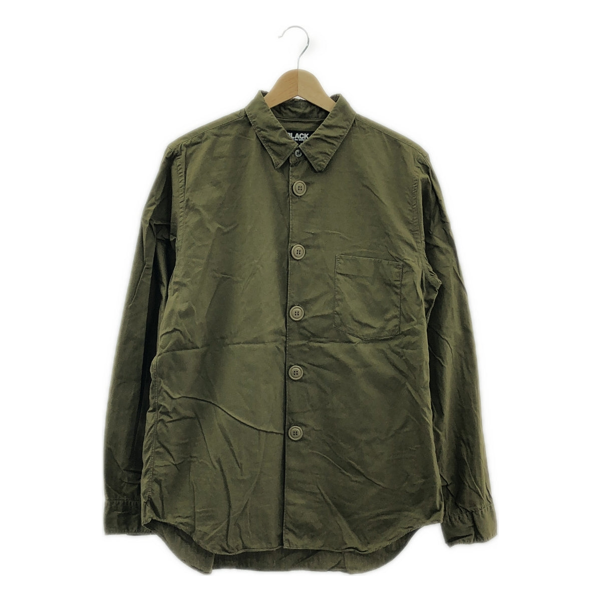 BLACK COMME des GARCONS / ブラックコムデギャルソン | 2014AW | ビッグボタン レギュラーカラーシャツ | L | オリーブ | メンズ
