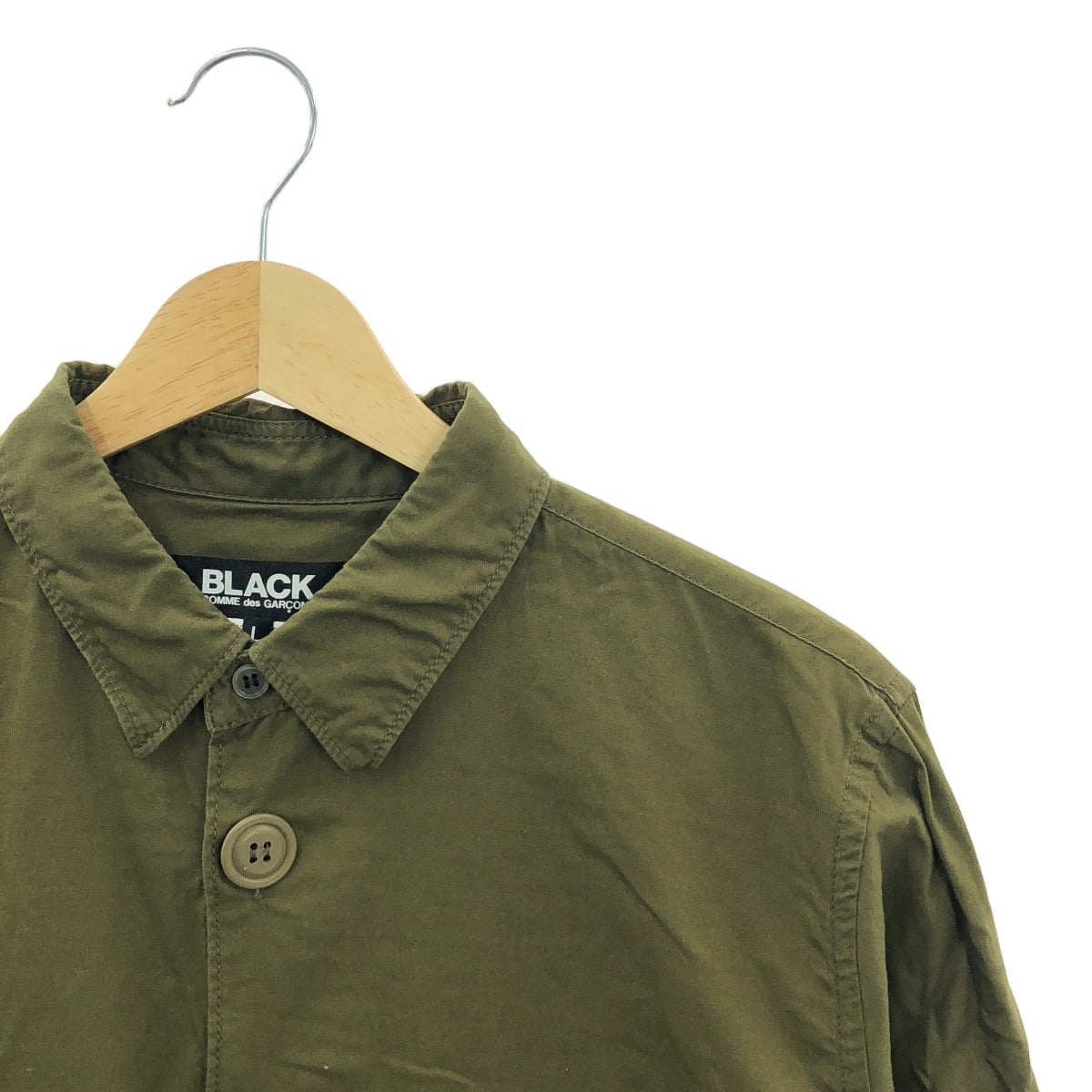 BLACK COMME des GARCONS / ブラックコムデギャルソン | 2014AW | ビッグボタン レギュラーカラーシャツ | L | オリーブ | メンズ