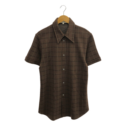 DOLCE &amp; GABBANA / Dolce &amp; Gabbana Dolgaba | Button logo regular collar knit shirt | 50 | Brown | Men's