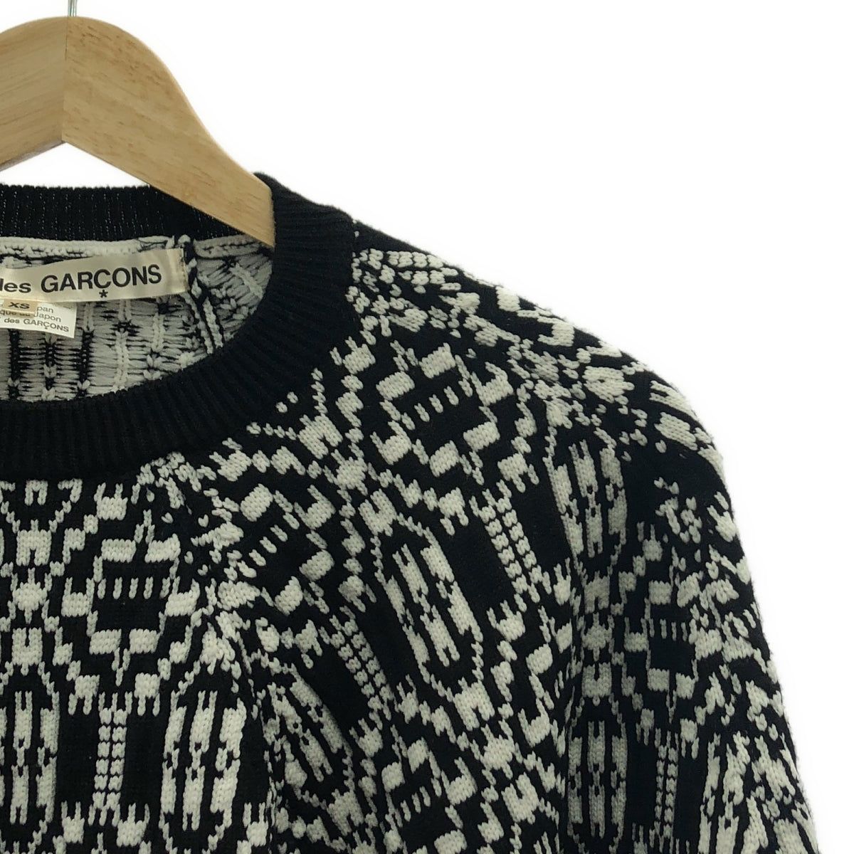 COMME des GARÇONS | 2021 秋冬 | 羊毛聚酯全印花不對稱無袖針織衫 | XS 碼 |