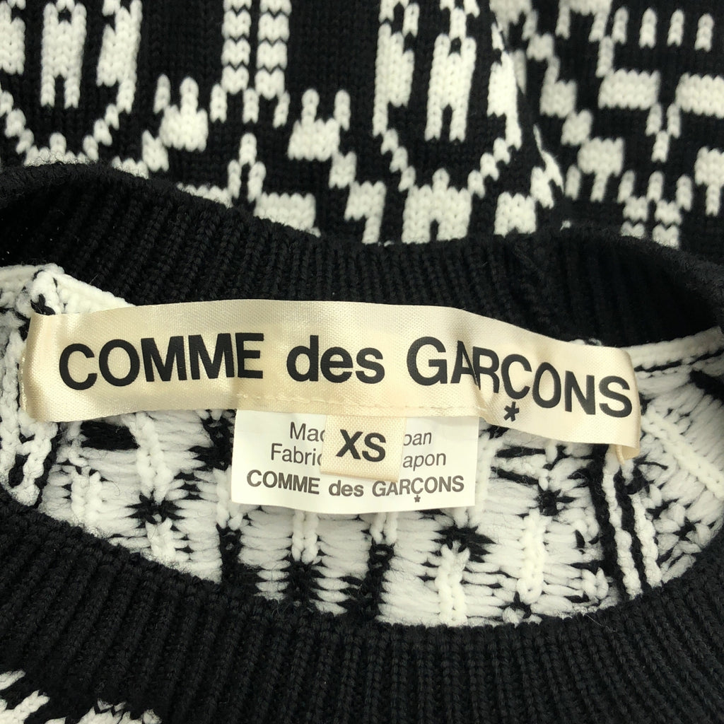 COMME des GARÇONS | 2021 秋冬 | 羊毛-聚酯全印花不對稱無袖針織衫 | XS | 女款