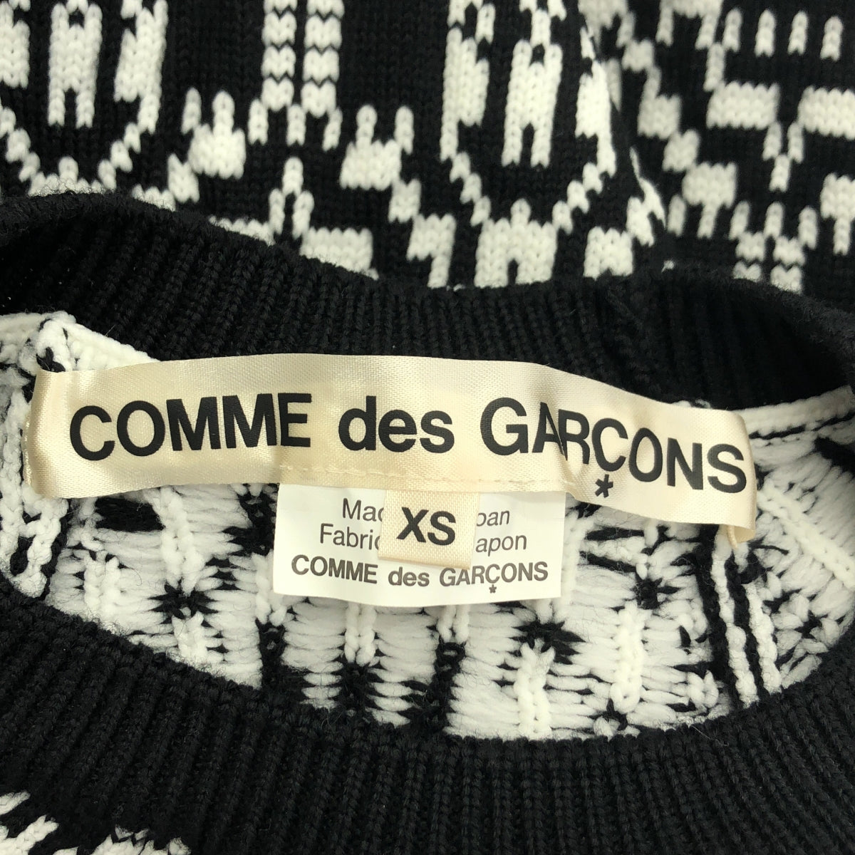 COMME des GARÇONS | 2021 秋冬 | 羊毛聚酯全印花不對稱無袖針織衫 | XS 碼 |