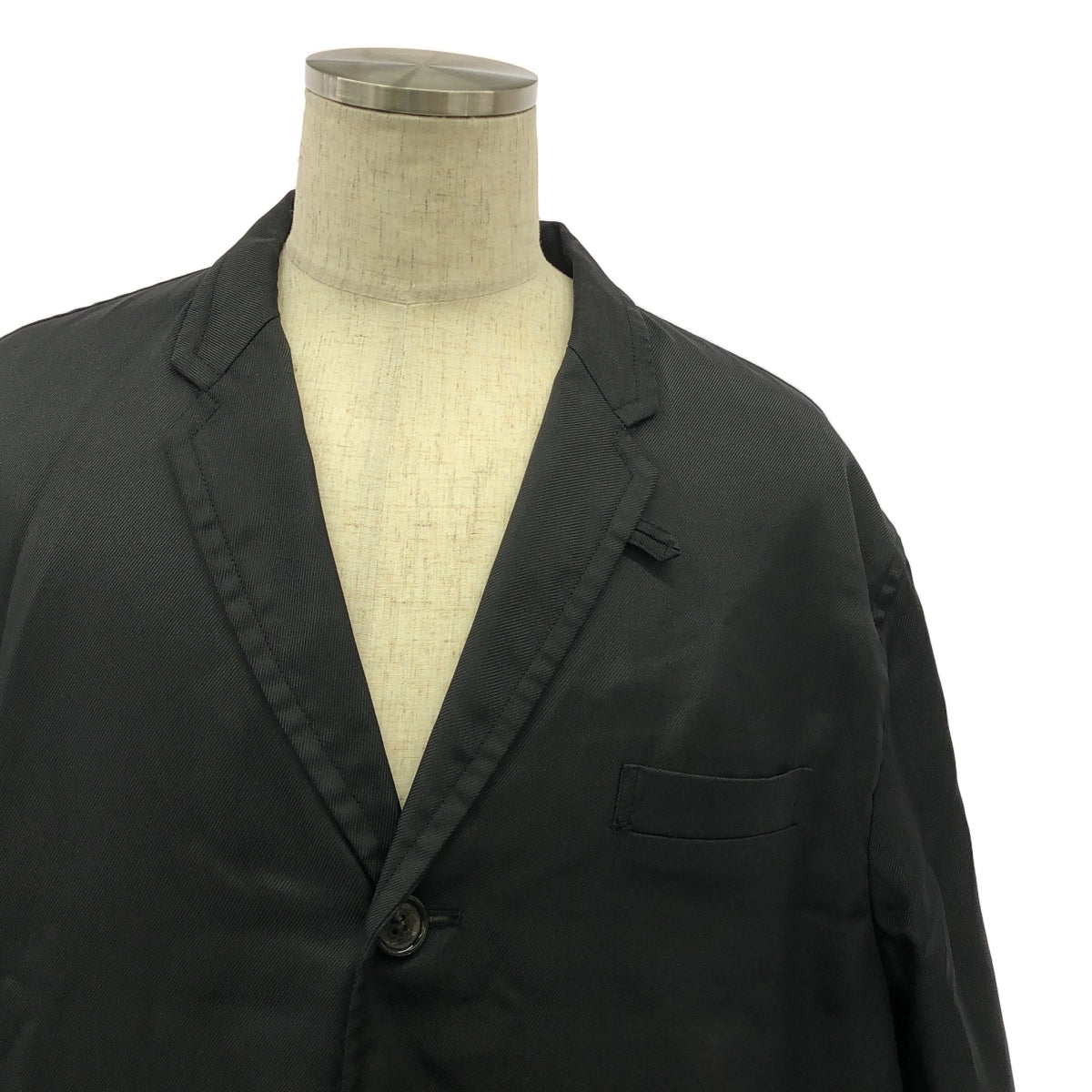 COMME des GARCONS 男士 |公元 1994 年 | 90 年代 Tanaka Homme 斜紋尼龍切斯特菲爾德外套 | SHOPBOP中號 |黑色|男士