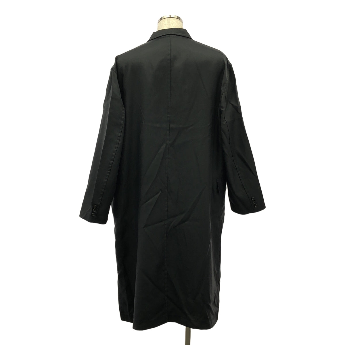 COMME des GARCONS 男士 |公元 1994 年 | 90 年代 Tanaka Homme 斜紋尼龍切斯特菲爾德外套 | SHOPBOP中號 |黑色|男士