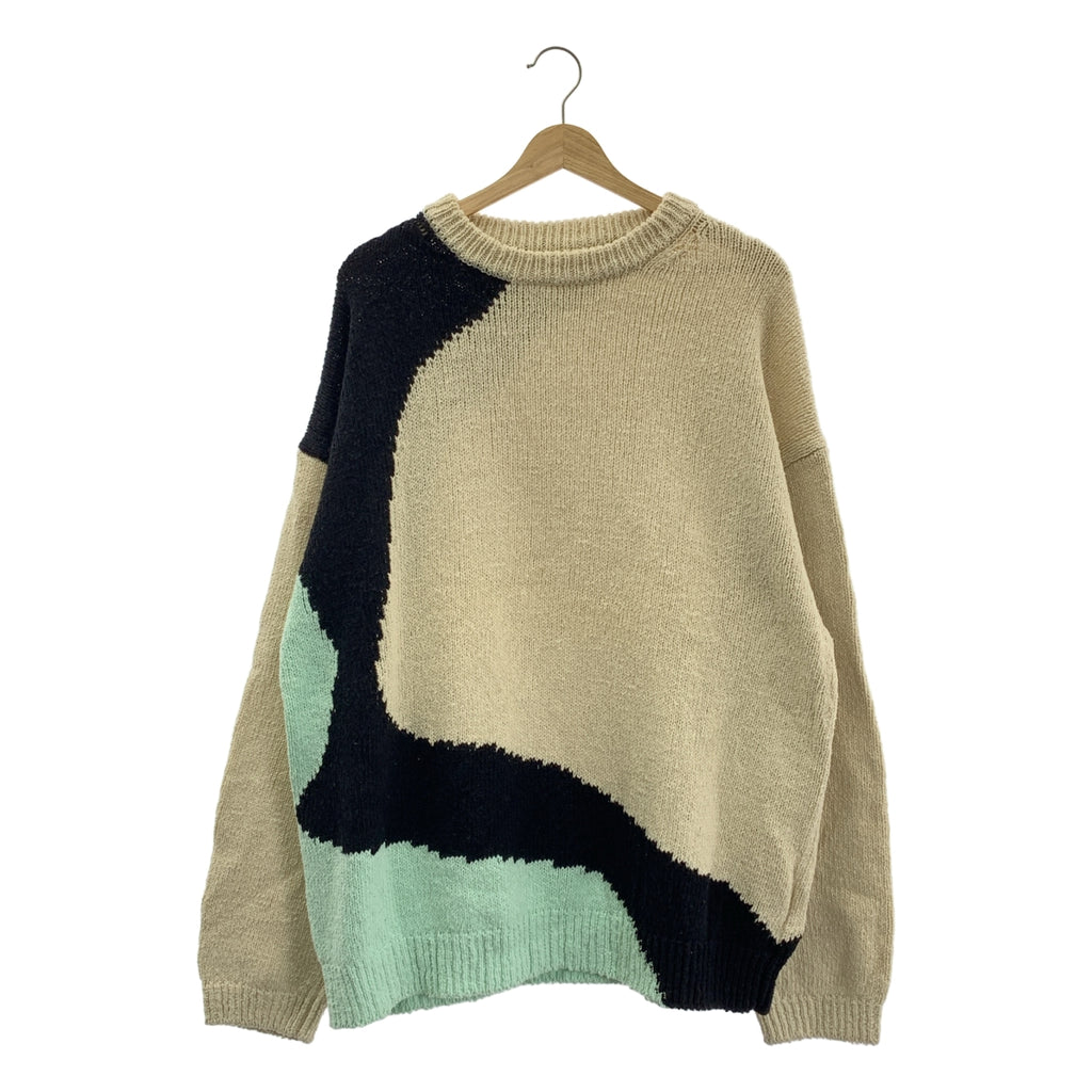 YOKE / 요크 | 2023SS | INTARSIA COTTON CREW NECK SWEATER 인터샤 코튼 크루넥 스웨터 니트 | 4 | 남성