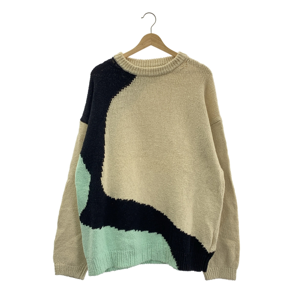 YOKE / 요크 | 2023SS | INTARSIA COTTON CREW NECK SWEATER 인터샤 코튼 크루넥 스웨터 니트 | 4 | 남성