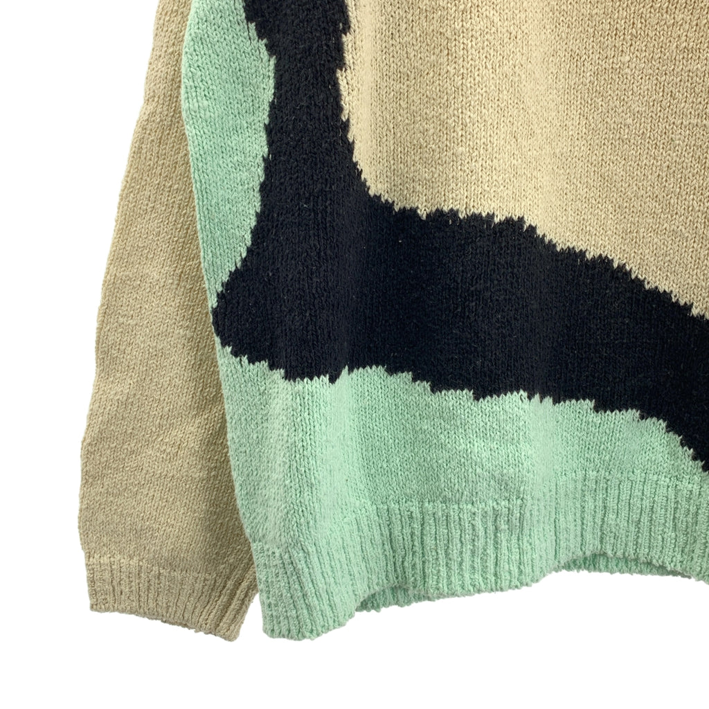 YOKE / 요크 | 2023SS | INTARSIA COTTON CREW NECK SWEATER 인터샤 코튼 크루넥 스웨터 니트 | 4 | 남성