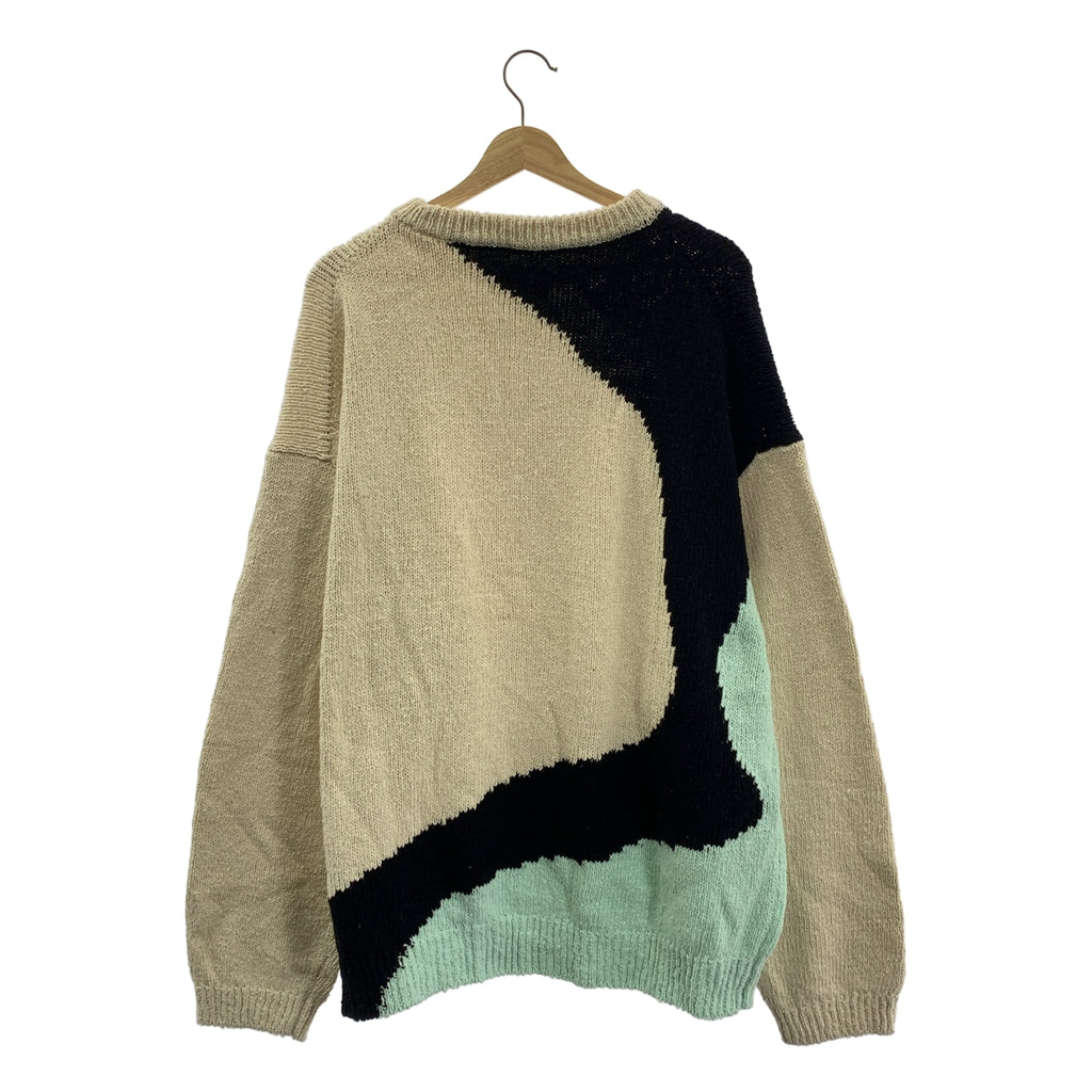 YOKE / 요크 | 2023SS | INTARSIA COTTON CREW NECK SWEATER 인터샤 코튼 크루넥 스웨터 니트 | 4 | 남성