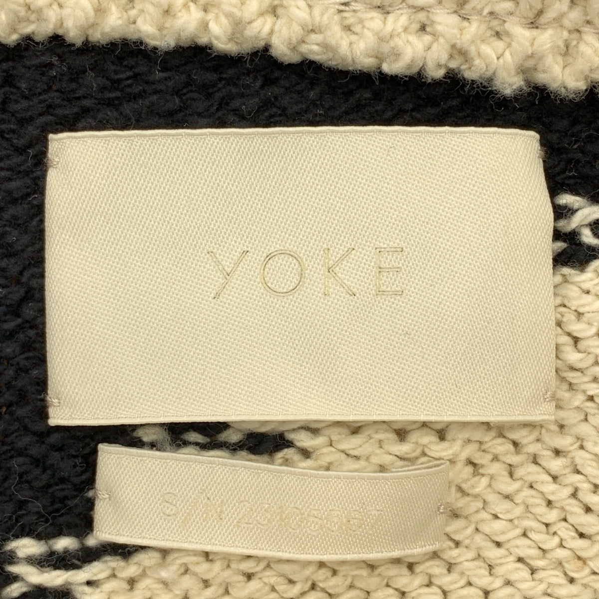 YOKE / 요크 | 2023SS | INTARSIA COTTON CREW NECK SWEATER 인터샤 코튼 크루넥 스웨터 니트 | 4 | 남성