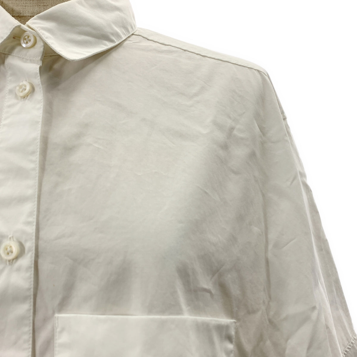 JIL SANDER / ジルサンダー | 2023SS | コットン エンブロイダリーワンポイントロゴ ポケット付き オーバー シャツ ワンピース | 34 | レディース