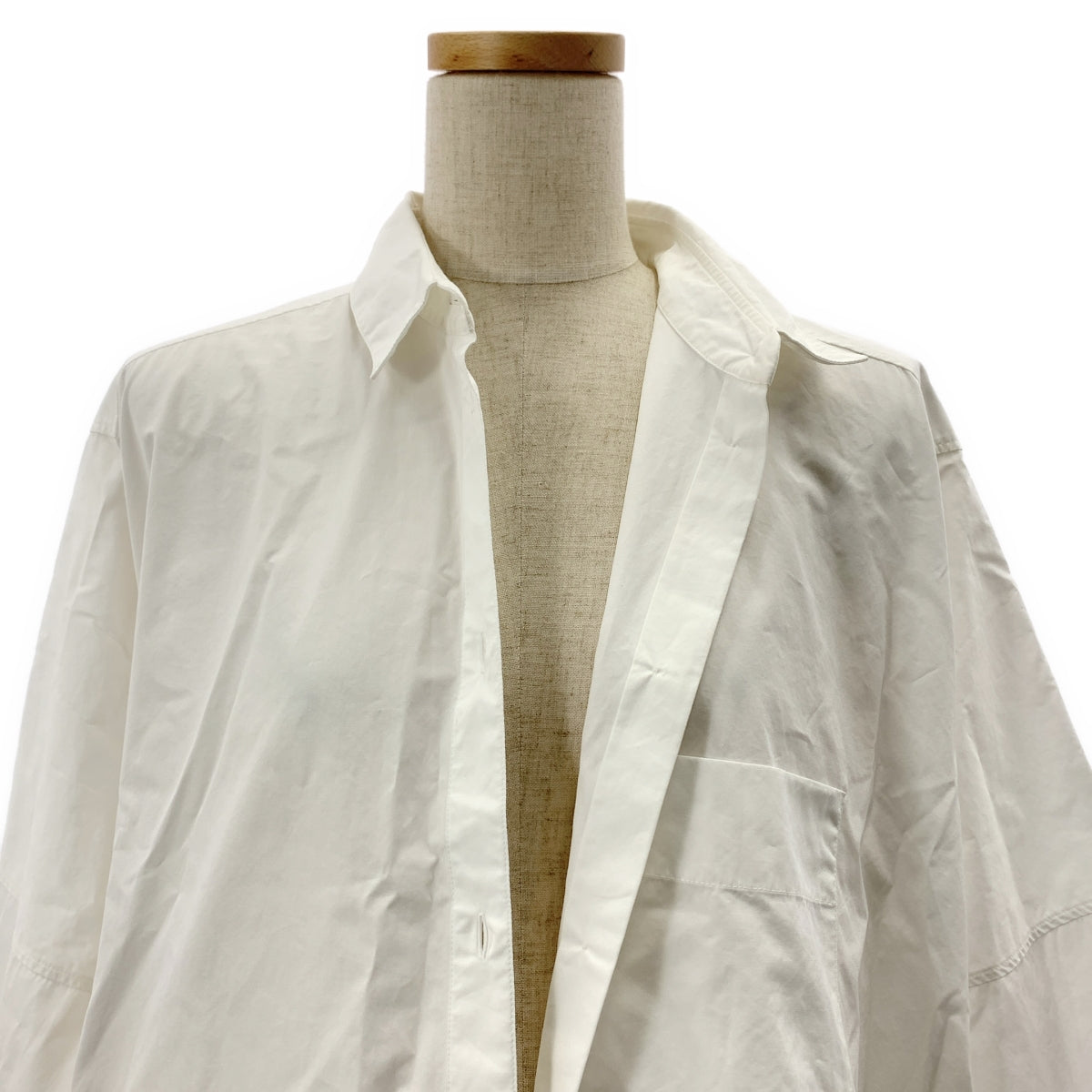 JIL SANDER / ジルサンダー | 2023SS | コットン エンブロイダリーワンポイントロゴ ポケット付き オーバー シャツ ワンピース | 34 | レディース