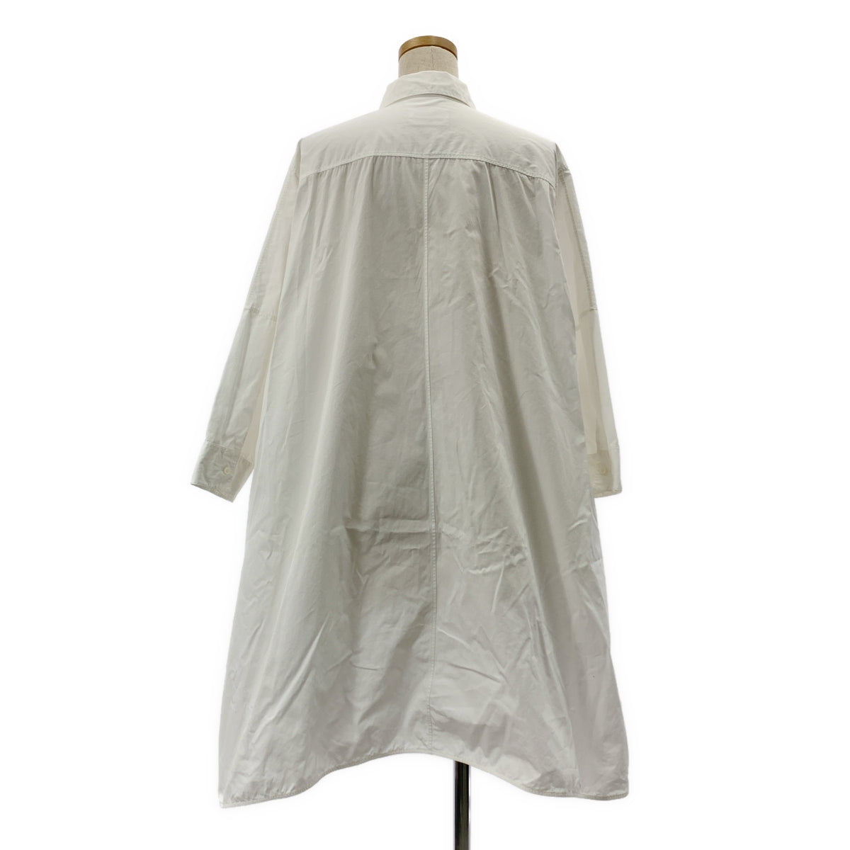 JIL SANDER / ジルサンダー | 2023SS | コットン エンブロイダリーワンポイントロゴ ポケット付き オーバー シャツ ワンピース | 34 | レディース