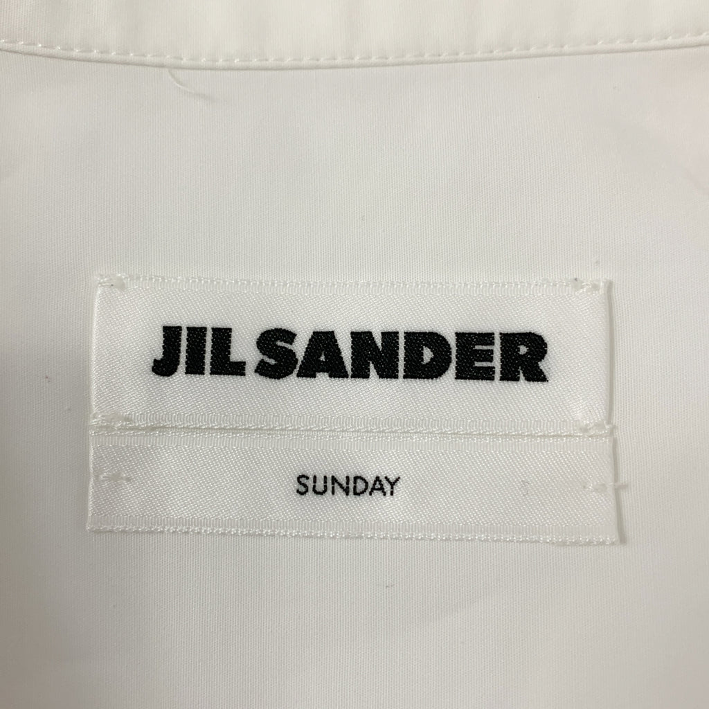JIL SANDER / ジルサンダー | 2023SS | コットン エンブロイダリーワンポイントロゴ ポケット付き オーバー シャツ ワンピース | 34 | レディース