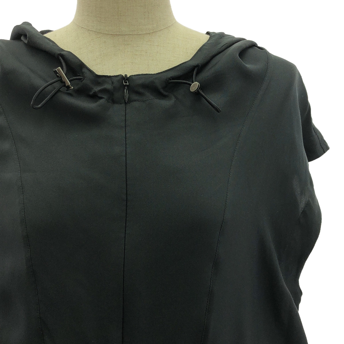 [Beautiful Condition] Maison Margiela | 2017SS | Silk hooded pullover | Size 38 | Black | Women's