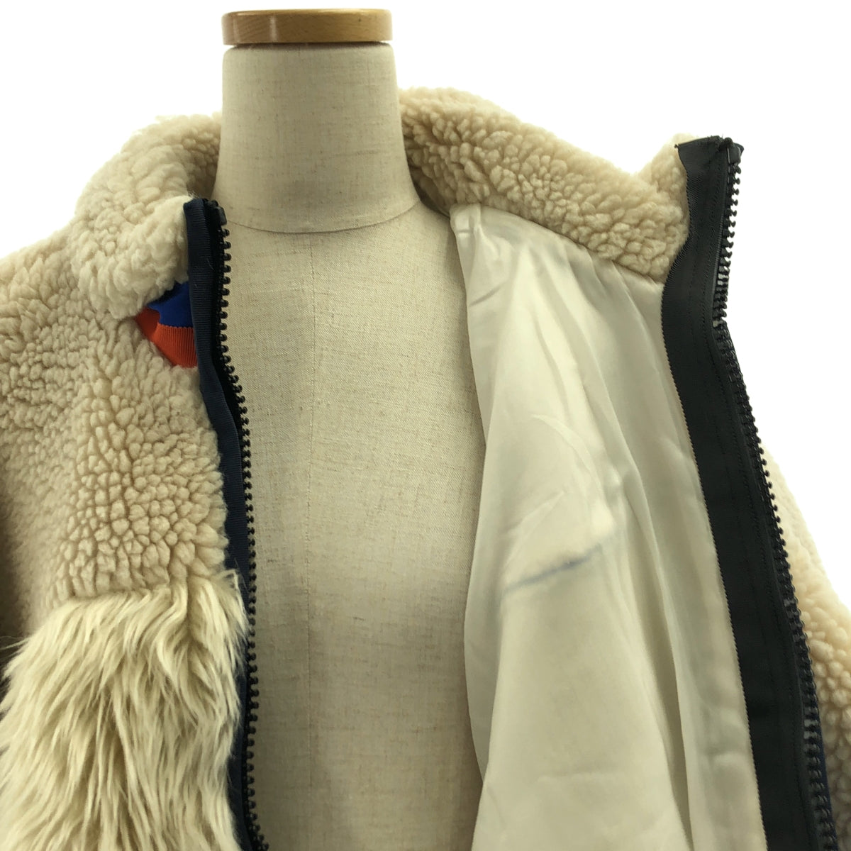 sacai / サカイ | 2021AW | Faux Shearling × Faux Fur Blouson / ファー ドッキング ボア オーバー ジャケット ブルゾン / 総裏地 | 4 | レディース