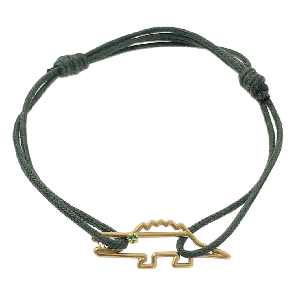 【미품】 ALIITA / 아리타 | K9YG COCODRILO 악어 에메랄드 코드 팔찌 | 골드 | 여성