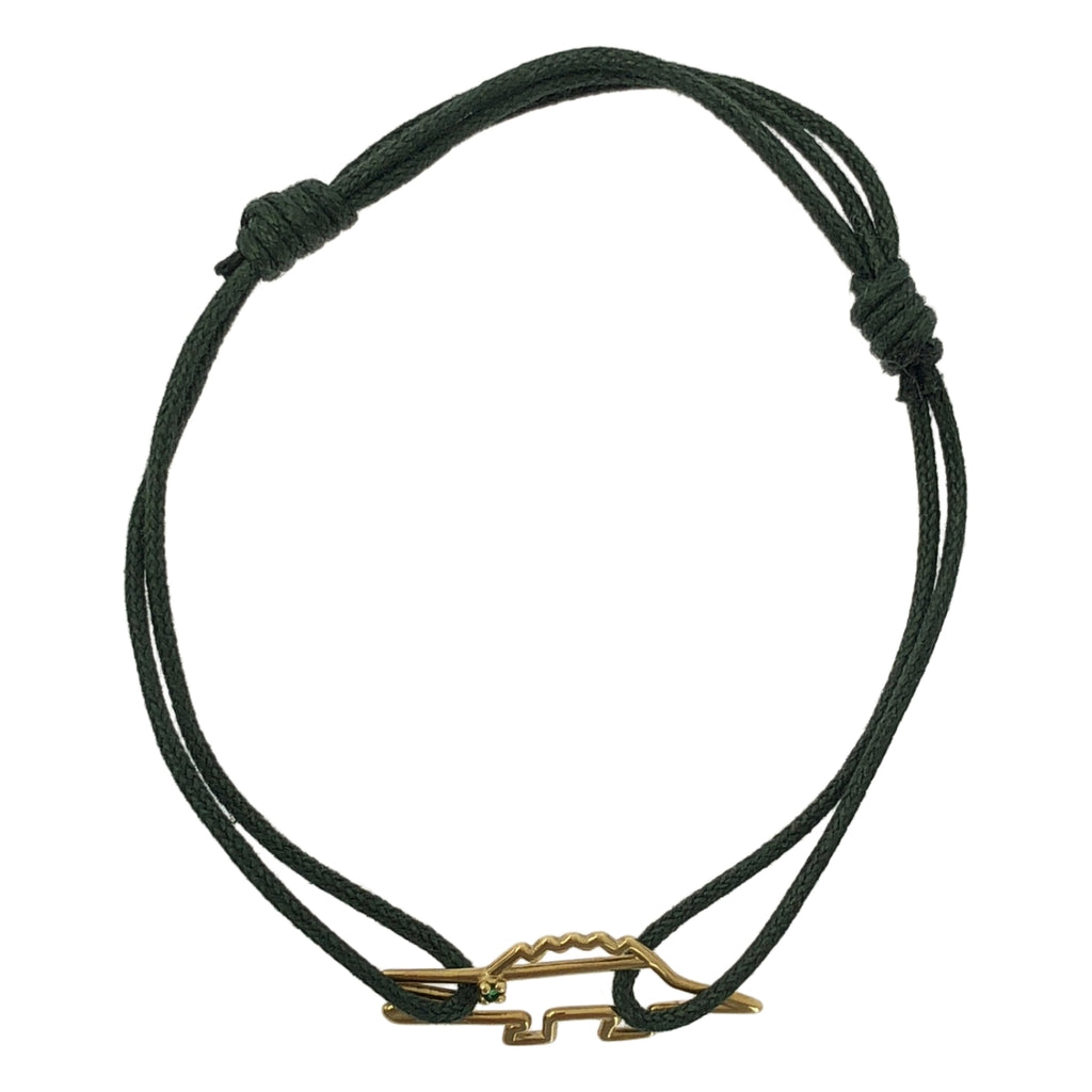 【미품】 ALIITA / 아리타 | K9YG COCODRILO 악어 에메랄드 코드 팔찌 | 골드 | 여성