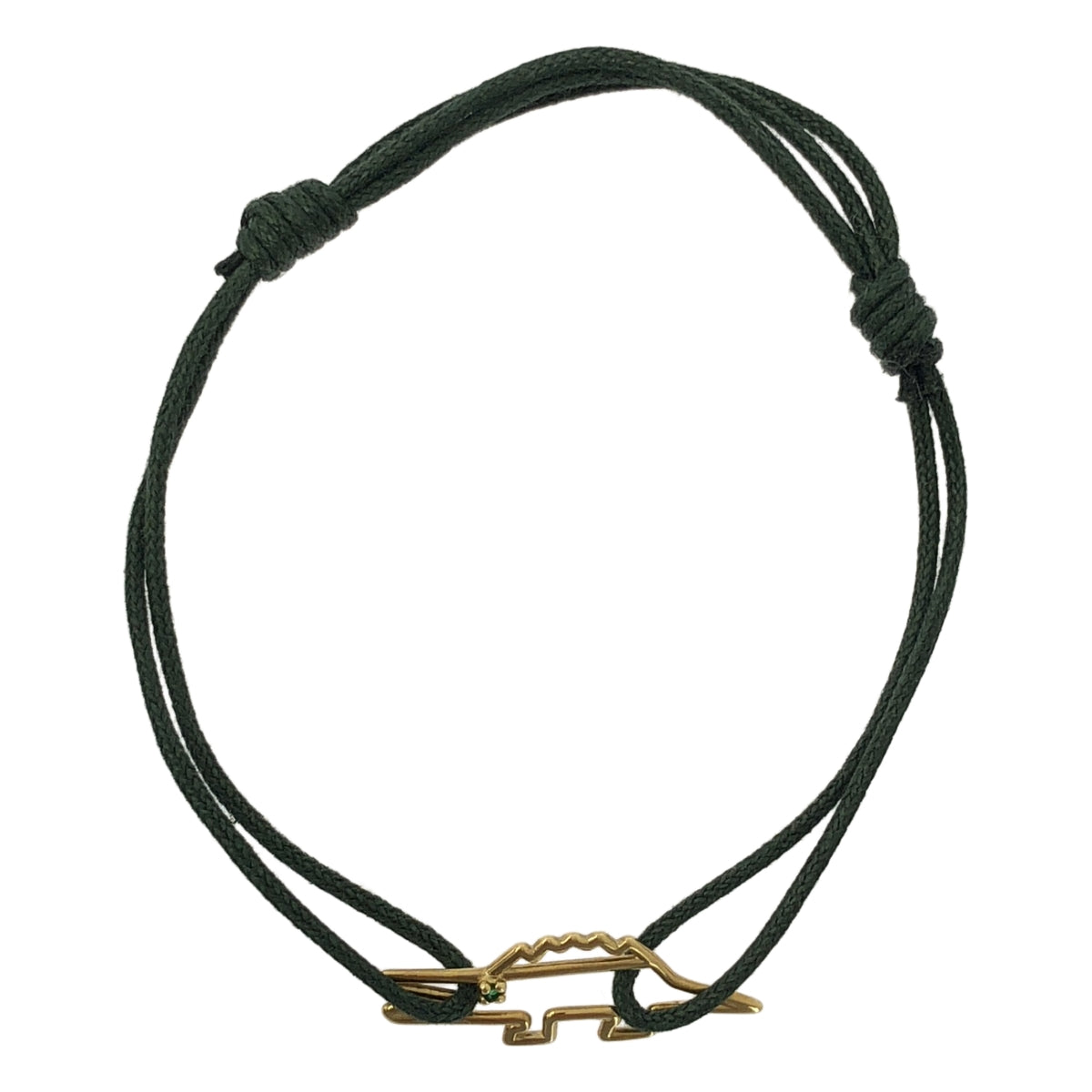 【미품】 ALIITA / 아리타 | K9YG COCODRILO 악어 에메랄드 코드 팔찌 | 골드 | 여성