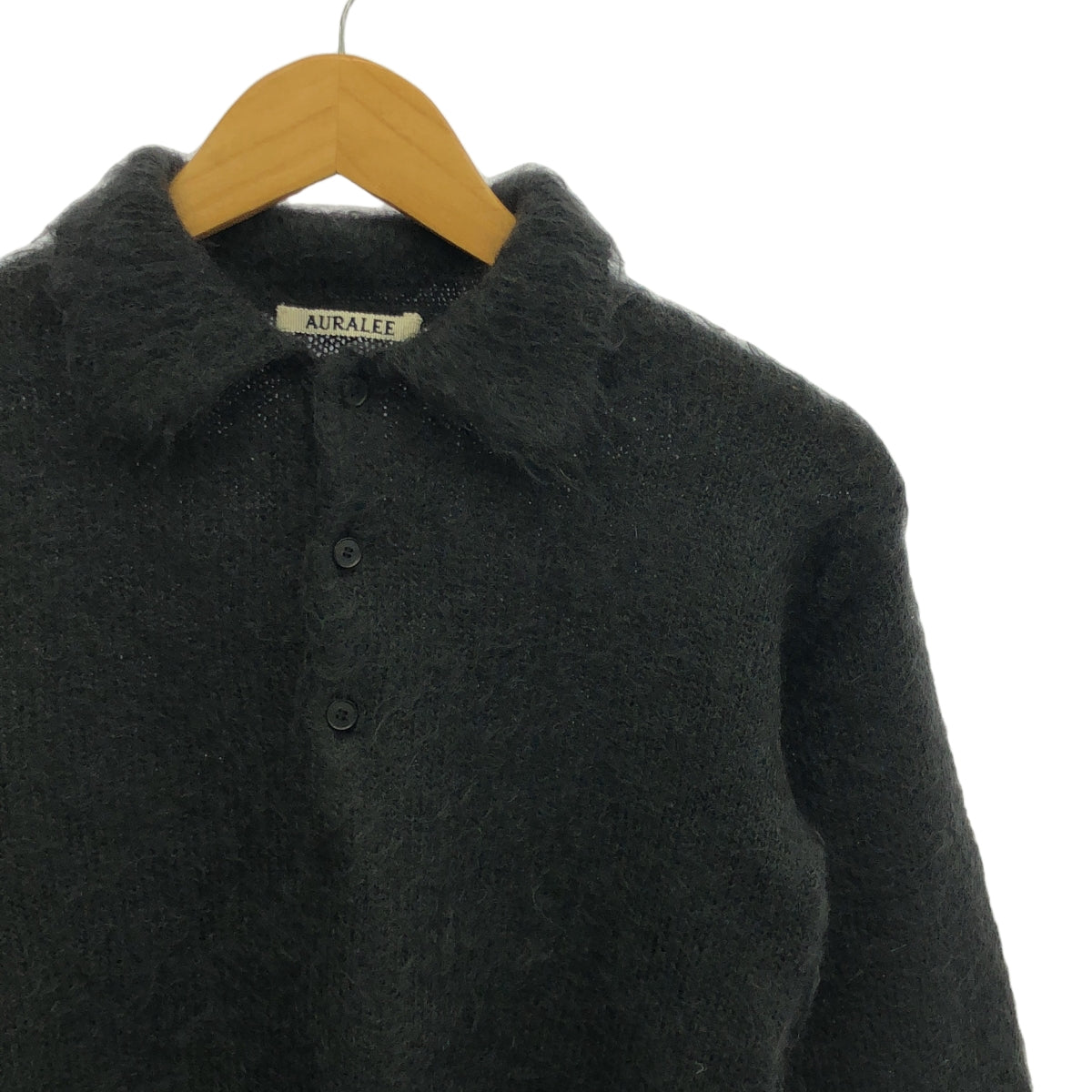 AURALEE | 2024AW | BRUSHED SUPER KID MOHAIR KNIT SHORT POLO | 1 | Women's