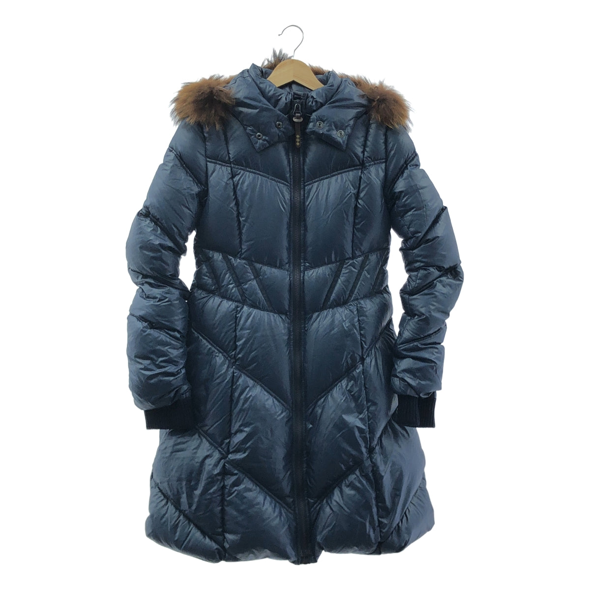 TATRAS | 波蘭浣熊毛連帽羽絨外套 | 36 | 海軍藍 | 女款